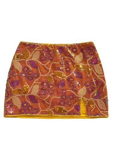 MakeMeChic Women's Sequin Mini Skirt Y2K Sparkly Micro Pencil