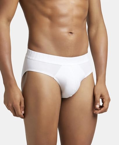 Image of Jockey IC31 Men's Supima Cotton Elastane Stretch Solid Brief with Ultrasoft Waistband