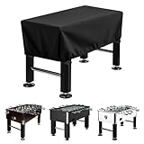 Iptienda Kickertisch Abdeckung Wasserdichte, 420D Oxford Tischfußball Abdeckung Staubdicht UV-beständig, Fußball Tischabdeckung Tragbar mit Lösen Sie Gürtel und Spannungen, Schwarz, 145X115X72cm