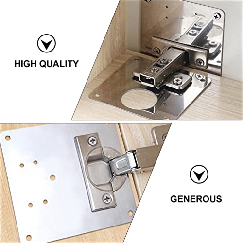 DOITOOL 4 peças de placa de reparo de dobradiças de aço inoxidável para gabinete, dobradiça, porta d