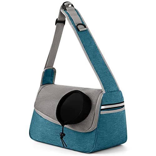 ALLSOPETS Dog Sling Carrier for Small Dogs Cats, Breathable Puppy Sling, Adjustable Shoulder Strap with Side Pocket
