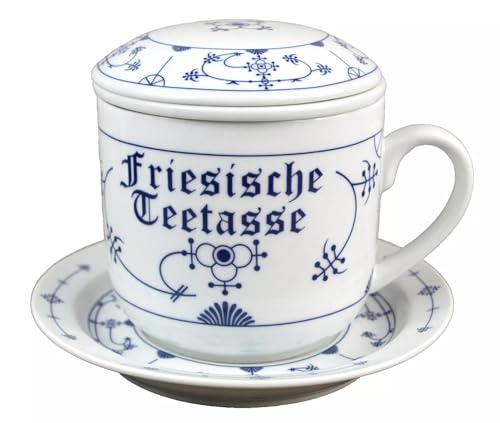 Kräuterteetasse - Friesische Teetasse - Indisch Blau Porzellan Tasse...
