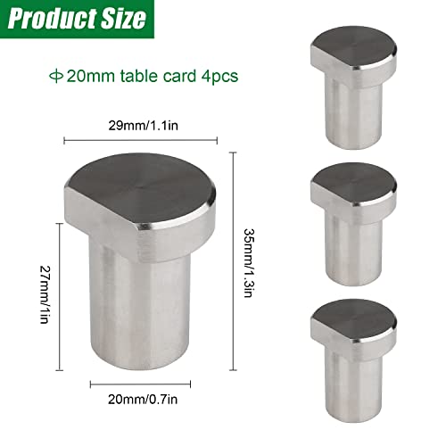 Pack of 4 Bench Dog Bench Hooks 20 mm, Aluminium Alloy Bench Dogs Bench Stops Bench Dog Clamp for T-Track - Image 2