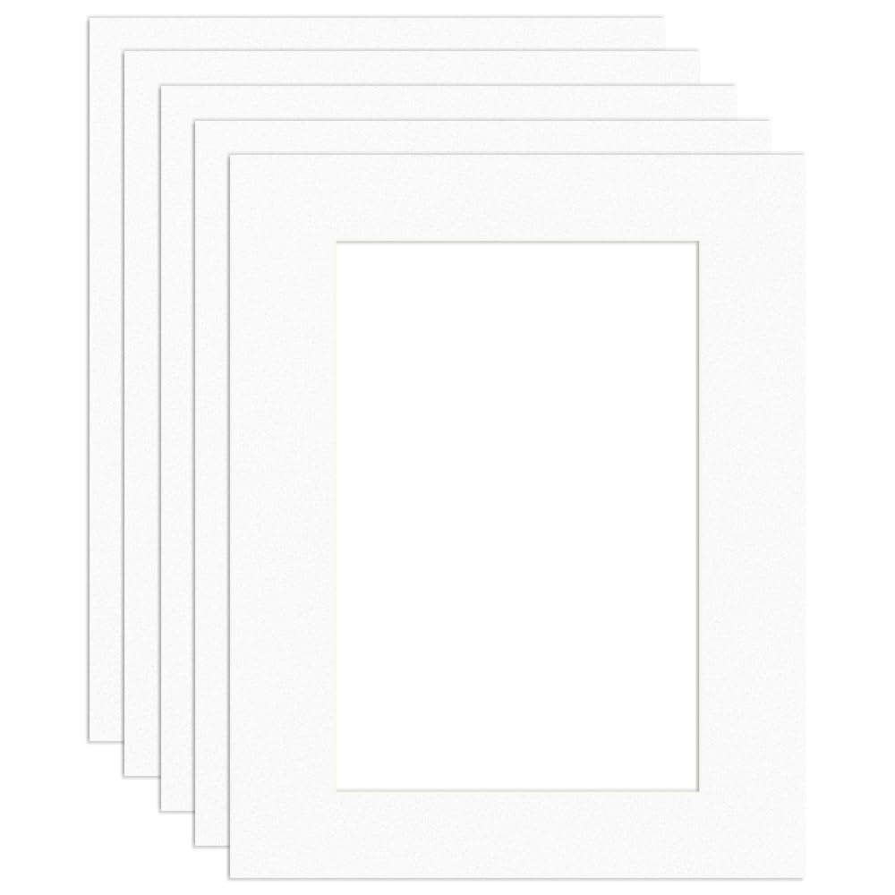 Procut Global 20x16" White Picture Mounts Board to Fit 15x10" Aperture Size - Photo Mount Card Ideal for Prints, Artwork, Crafts & Certificates - Sizes & Colors Available - Pack of 5