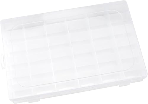 Miniatura 3 de 6 Pack 36 Grids Plastic Bead Organizer Box with Dividers and 600 PCS Label Stickers, Clear Small Tackle Box Part for Craft and Bead Storage
