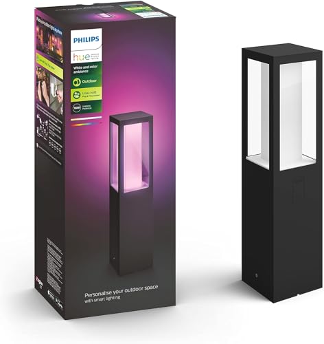 Philips Hue Impress, Lampada da terra LED smart, 40 cm, Nero