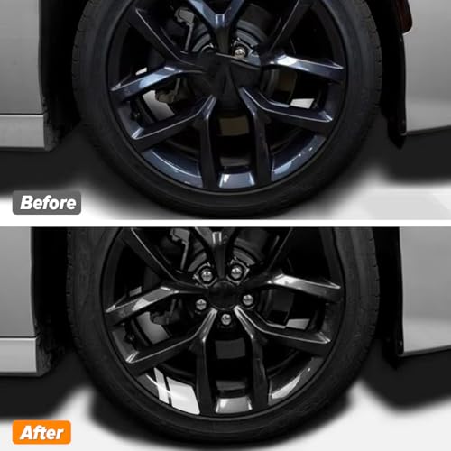 Image of Mandark 12PCS Car Wheel Rims Decal Stripes, Reflective Vehicle Tire Rim Stickers for 18-21 Inch Wheels, Safety Auto Exterior Hash Stripe Sticker Decoration, Universal for SUV, Truck, RV (White)
