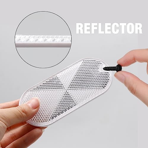 Image of 10 Pack Front Reflector Oval Reflectors 4.45in Oblong Driveway Reflectors for Driveway Fence Gateposts Cars Boats Mailboxes Trailer Security Reflectors with Center Mounting Holes (White)