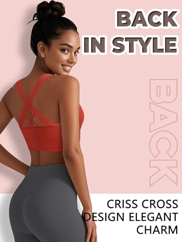Image of Sports Bras for Women High Support, Multipack Padded Supportive Criss Cross Back Wireless Running Yoga Workout Bra