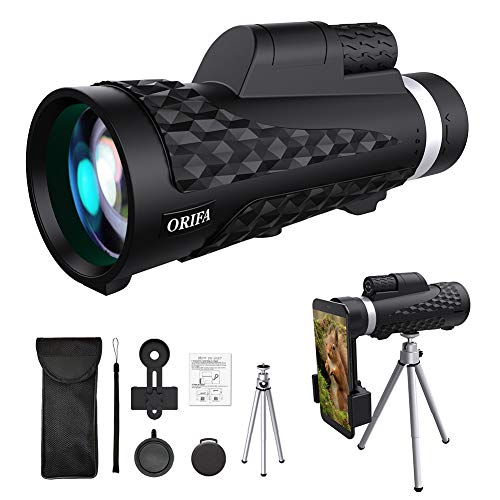 ORIFA Monocular Telescope, 18X62 High Power HD Monocular Scope Waterproof Monoculars with Phone Clip and Tripod for Cell Phone for Birdwatching, Traveling, Hunting