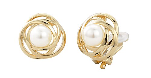 Traveller Ohrclip - Damen - weisse 10mm Perle - 22kt vergoldet - 113953