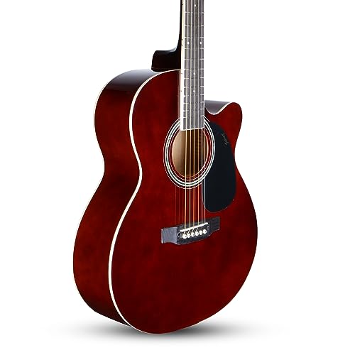 Image of Juarez JRZ40C /BRN 40-Inch Cutaway Acoustic Guitar with Dual Action Truss Rod, Gigbag, Picks, String Set, Strap - Brown