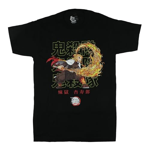 Demon Slayer T-Shirt Men's Flame Hashira Kyojuro Rengoku Short Sleeve Graphic Tee