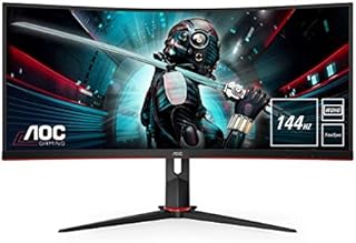 AOC Gaming CU34G2X - 34 inch WQHD Curved Monitor, 144Hz, 1ms MPRT, VA, AMD FreeSync, Height Adjust, USB Hub (3440x1440@ 144Hz, 300 cd/m², HDMI/DP/USB 3.0)