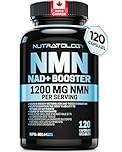 Nutratology NMN Supplement - 1200 mg Per Serving - NAD+ Booster - Made In Canada - Premium 99% Purity - Protects Cellular Health & Supports Healthy Aging - 120 Capsules