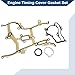 Hihaha Engine Timing Cover Gasket Set TCS46156 for Chevrolet Cruze 2011-2015 Chain Case Cover Gasket Long-lasting Sealing Rubber,Metal 1 Set Yellow,Black