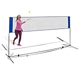 DREAMADE Badmintonnetz Höhenverstellbar, Tennisnetz mit Ständer, Federballnetz Minibadmintonnetz Multifunktionsnetz für Federball und Tennis