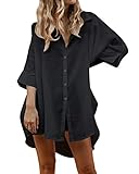 ❤️Auxo Damen langarm bluse ist aus hochwertigem Material und ist ausgezeichnet verarbeitet, so ist es sehr langlebig. Mit V-Ausschnitt und verstellbarer Ärmel ist der hemdbluse ganz modisch und elegant.