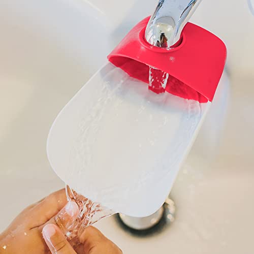 Image of Prince Lionheart Fun and Safe Hand-Washing Solution | Faucet Extender for Babies and Toddlers |Fits Standard and Gooseneck Faucets | Flashbulb Fuchsia