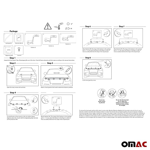Omac Front Bug Deflector For Audi Q5 Sq5 8B 2009 To 2012, Hood Protector, All Weather, Black #TOP6
