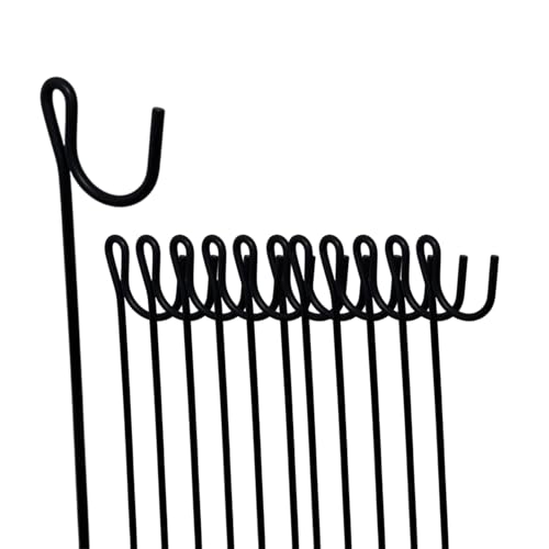 Fencing Pin 1.2m Long 5mm Thick Steel Fencing Pins Road Pins Non-Galvanised Black Metal Pins for Temporary Outdoor Garden Decking & Fence Mesh (12 Pack)