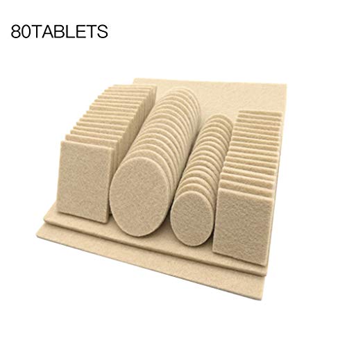 Gankmachine Self Adhesive Table Feet Pads Furniture Feet Non-slip Mat mat table feet felt Wooden Hard Floor Protector, Beige, 80pcs