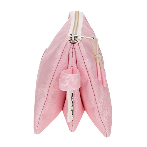 Pepe Jeans Holi Pink Polyester Triple Pencil Case, Pink, Triple case, 22x12x5 cm - Image 2