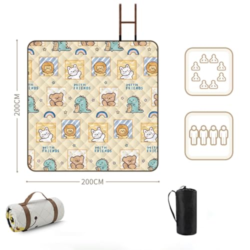 Couverture de plage pliable grand format 200x200 cm imperméable - 7