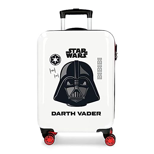 Star Wars Darth Vader Maleta de cabina Blanca 38x55x20 cms Rígida ABS Cierre de combinación lateral 34L 2 kgs 4 Ruedas dobles Equipaje de Mano