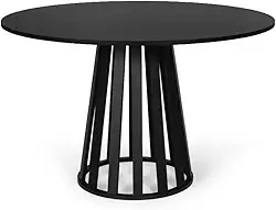 Mesa de Jantar Redonda 4 Lugares 90cm Tália Preta - Straub Web