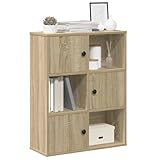 LAPOOH Estantería Madera de ingeniería Roble Sonoma 60x24x76,5 cm, Libreria Estanteria, Muebles Auxiliares, Estanterias Almacenaje, Mueble Almacenaje, Mueble Organizador, Estanteria Oficina - 860384