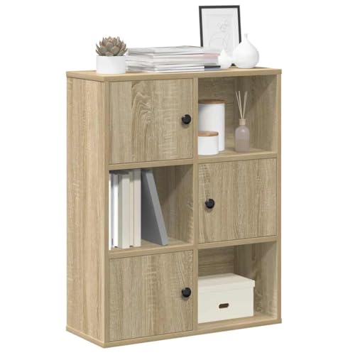 LAPOOH Estantería Madera de ingeniería Roble Sonoma 60x24x76,5 cm, Libreria Estanteria, Muebles Auxiliares, Estanterias Almacenaje, Mueble Almacenaje, Mueble Organizador, Estanteria Oficina - 860384