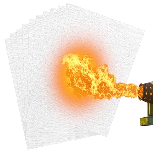 High Temperature Gasket Paper, High Heat Exhaust Gasket Furnace Gasket Material Insulation Fireplace Sheet for Pellet Stove, Wood Stove, Boiler, Furnaces, Kiln, Forge DIY Exhaust Gasket, 10 Pcs