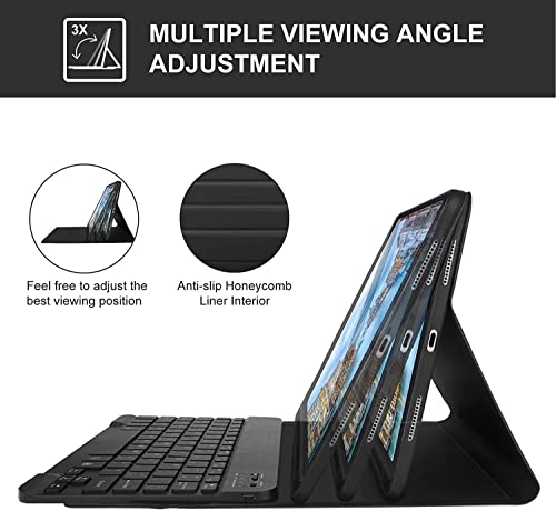 ProElite Keyboard case for Samsung Galaxy Tab S9 FE 10.9 inch/S9 11 inch with S Pen Holder, Magnetic Detachable Wireless Bluetooth Keyboard, Black - Image 5