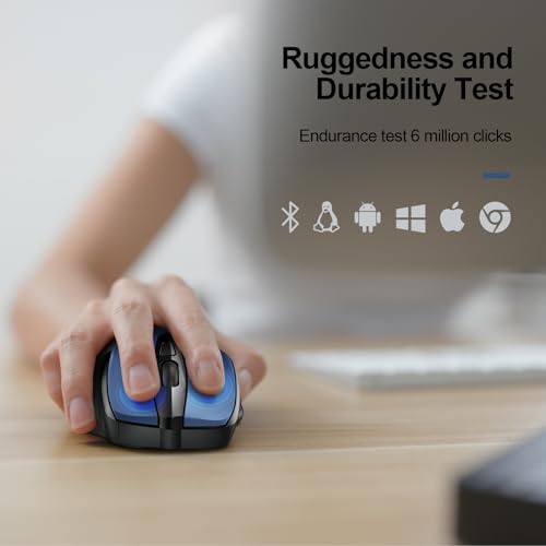 TECKNET Wireless Mouse, BT 5.0/2.4G, Silent 4800 DPI 6 Buttons, Blue by TECKNET - Used condition - Image 7