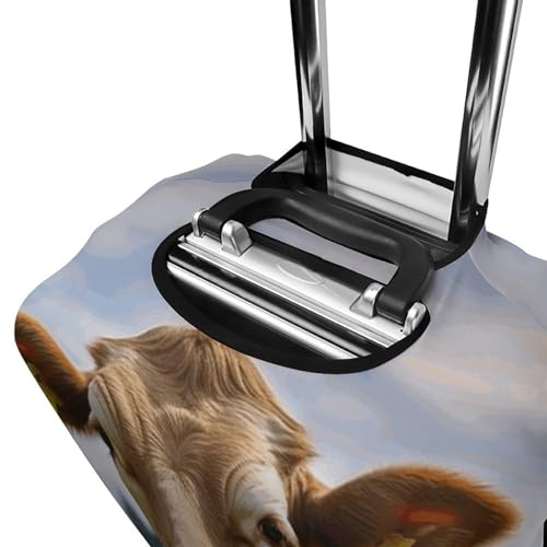 Animal Brown Cow Luggage Covers Tsa Approved Suitcase Cover Elastic Washable Luggage Sleeve Carry on Cover Protector Anti-Scratch Suitcase Protector Fits 19-30 Inch Case(L) 5