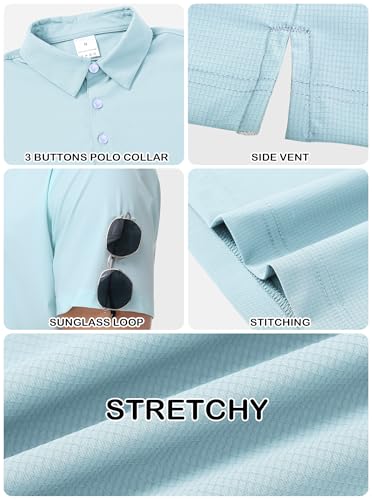 Image of Polo Shirts for Boys Golf Polo Shirt Short Sleeve Boys Performance Polo Dry Fit Stretch Collared UPF50+ Kids Golf Shirts