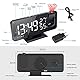 Wecker mit Projektion Radiowecker-Digitaler Projektionswecker mit USB-Anschluss, 7.5’’ großes Spiegel-LED-Display,Snooze Dual-Alarm,FM Radio,4 Displayhelligkeit mit automatische Dimmfunktion (Schwarz)