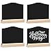 Naapesi 4 Pièces Mini Tableaux Noirs en Bois, Etiquette Ardoises Double Face, Tableau Craie Rectangle avec Support, Mini Panneau d'Affichage avec Base, pour Décoration de Mariage, Bar, Fête, École