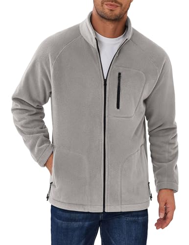 COOFANDY Men's Fleece Jacket Full Zip Raglan