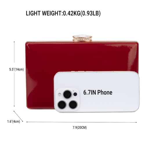 Image of Patent Leather Clutch Purses for Women Glossy Evening Bag