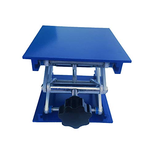 LabZhang 4" x4" Aluminium Oxide Lab Jack Scissor Stand Platform,Lab Lift Stand Table, Scientific Scissor Lifting Jack Platform,Expandable Lift Height Range 50mm-145mm,Maximum Support Weight 10kg