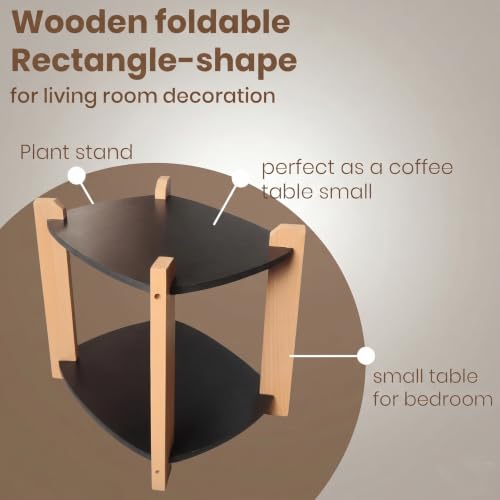 Image of Modern Square Side Table, Home Decor for Living Room, Bed Side Tables for Bed Room, stools for Home, Furniture for Home, 2-Tier White Shelves