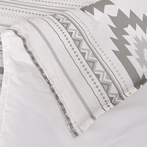 Image of Paseo Road Free Spirit 4 Piece Full White Gray Comforter Set