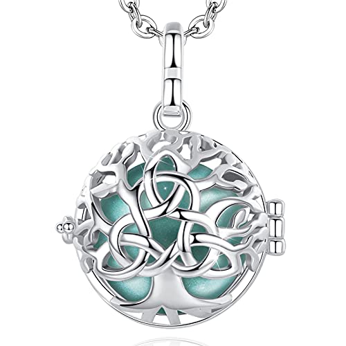 EUDORA Harmony Ball Llamador de Angeles Embarazada Collares de Mujer Embarazo, Árbol Nudo Celta Joyas Colgantes de Mujer Primer Embarazo Mamá Regalos Originales para Mujer Madre, 76,2cm + 114,3cm