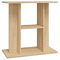 vidaXL Aquarium Stand, Fish Tank Cabinet with 3 Tiers, Fish Tank Stand for Home Living Room, Aquarium Cabinet, Sonoma Oak Engineered Wood