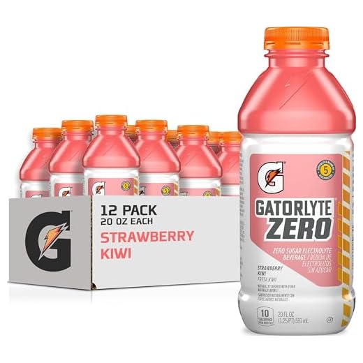 Gatorlyte Zero Electrolyte Beverage, Strawberry Kiwi, Zero Sugar Hydration, Specialized Blend of 5 Electrolytes, No Artificial Sweeteners or Flavors, 20oz Bottles (12 Pack)​