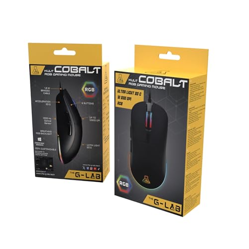 The G-Lab – Kult Cobalt – Mouse Gaming con Filo USB fino a 12.800 DPI, Ultra Reattivo, Leggero e Confortevole, 6 Pulsanti Programmabili, RGB – Mouse da Gaming 100% Personalizzabile – Novità - Mouse gaming - Immagine 6