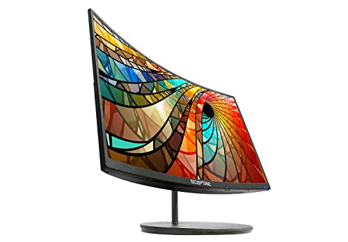 Image of Sceptre 27 inch Curved 75Hz LED Monitor C278W-1920R Full HD 1080P HDMI DisplayPort VGA Speakers, Ultra Thin Metal Black, 1800R immersive curvature, 2018,Metallic Black