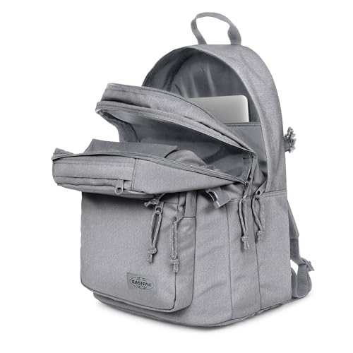 Image of EASTPAK Double Pro - 32L Performance Backpack with 16 inch Laptop Sleeve, Dual Compartments, Security Pocket, Bottle Holder & Organizer, Sunday Grey